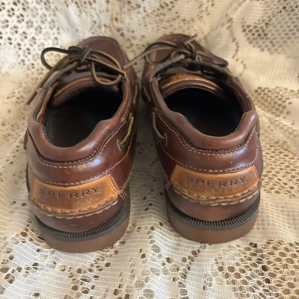 Sperry Mako 2-Eye Men's US 11 M Dark Brown Leather Boat Shoes